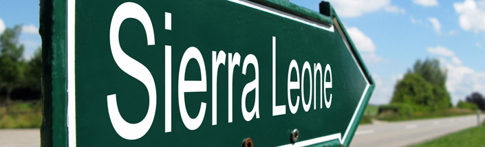 Signpost pointing towards Sierra Leone