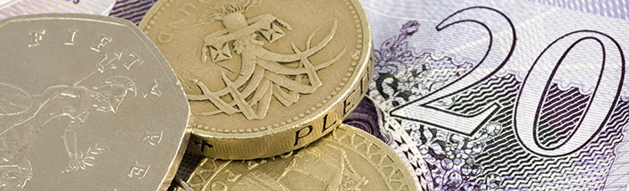 UK currency, coins and notes