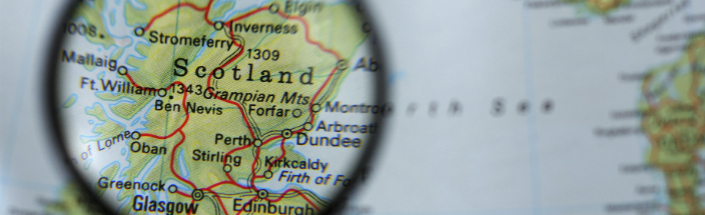Scotland on a map