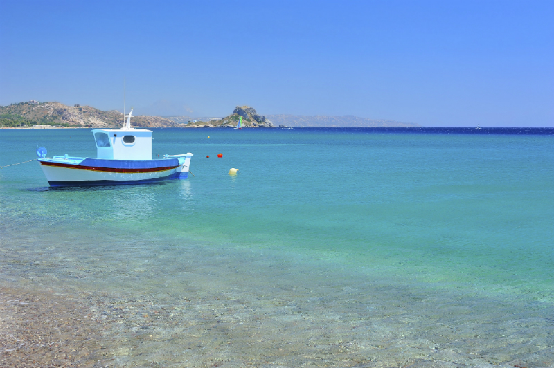 Fishing Boat in Turquoise Ocean