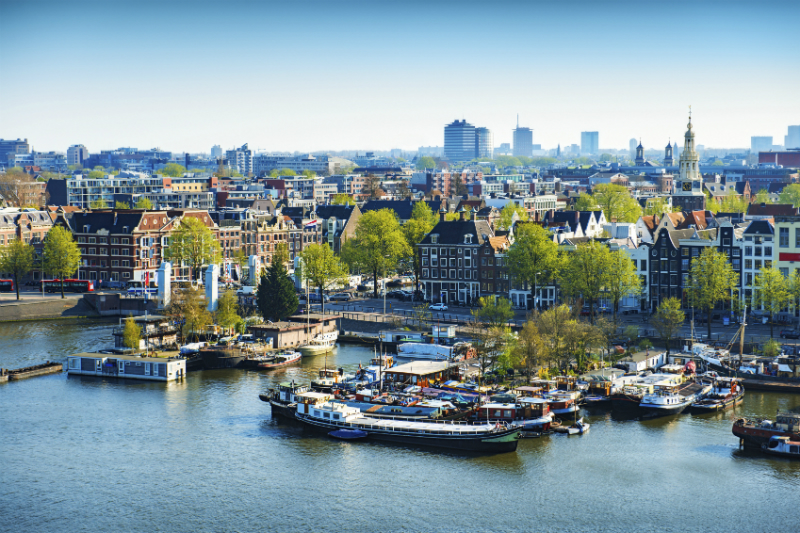 Aerial view of Amsterdam