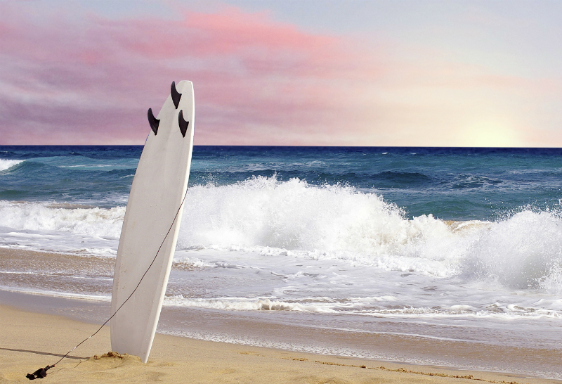 Surfboard on beach