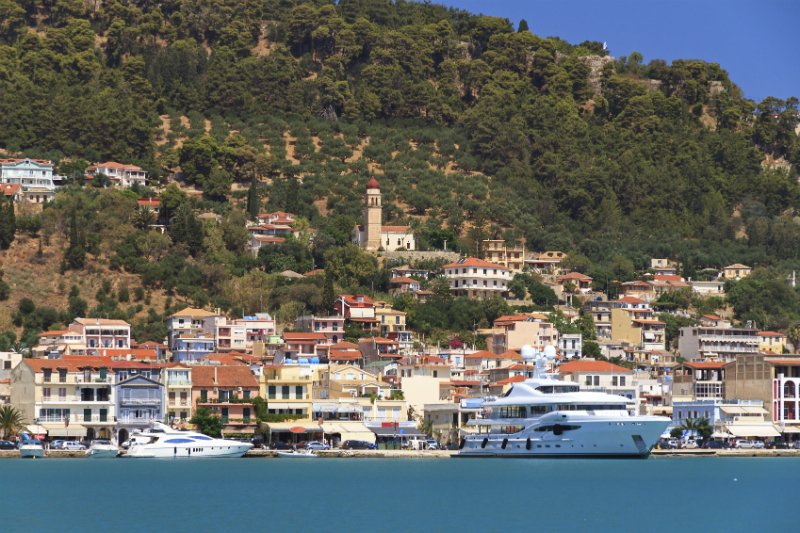 Zakynthos Harbor viewed from the sea