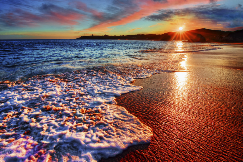 Beach at Sunset, Santorini