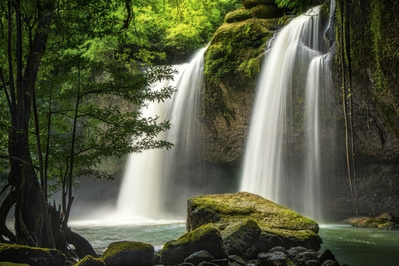 Heo Suwat Waterfall seen through a clearing in Pattaya