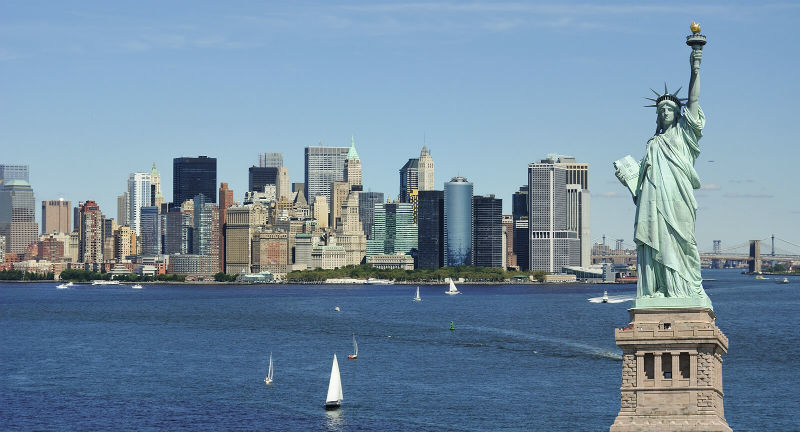 Statue of Liberty and the New York City Skyline