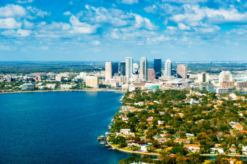Tampa Skyline Aerial View