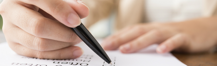 Writing on a notepad
