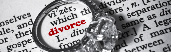 An engagement ring in a dictionary definition of divorce