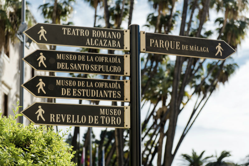 Malaga museum signs