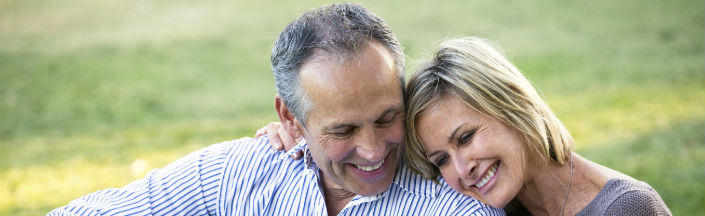 Couple Cuddling in a park