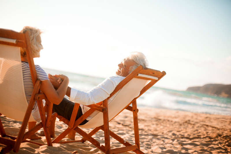 Senior couple on the beach