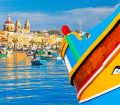 Close up of Colourful Boat in Malta