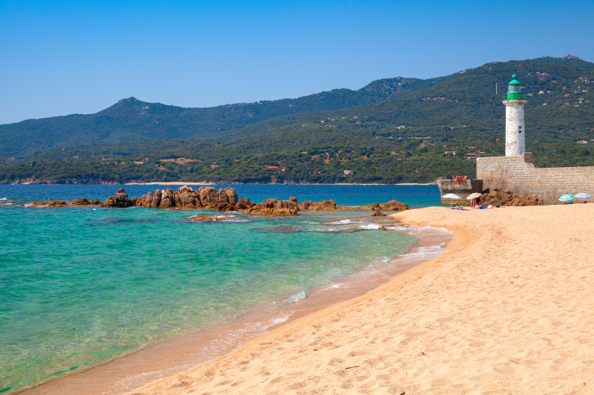 Corsica Beach with Lighthouse