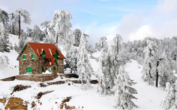 Snowy scene in Cyprus