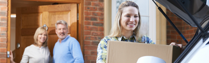 Student moving out of her parents home