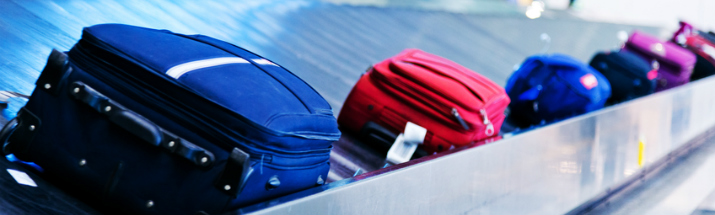 Baggage on a carousel