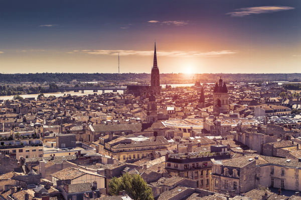Aerial view of Bordeaux, France