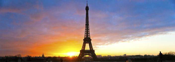 Eiffel tower, France at sunset