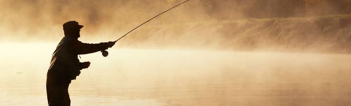 Fishing at dusk
