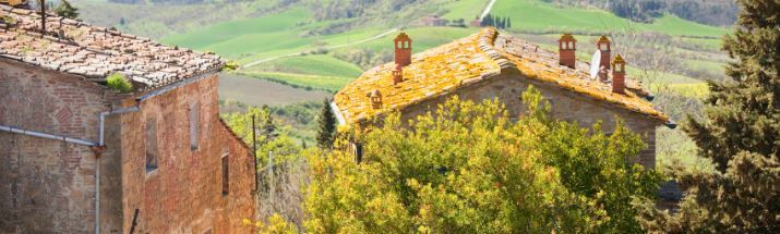 Houses in Castelfalfituscan landscape
