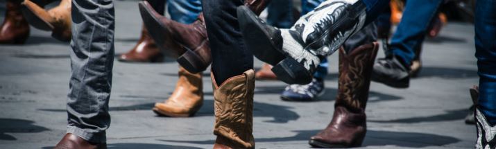 Line dancers with cowboy boots