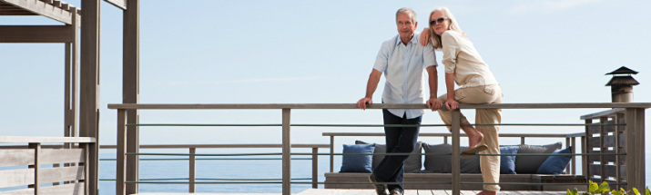 Mature couple in their holiday home