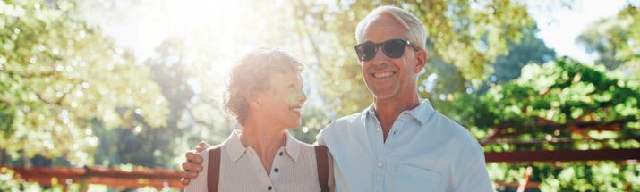 Mature couple enjoying their holiday in the sun