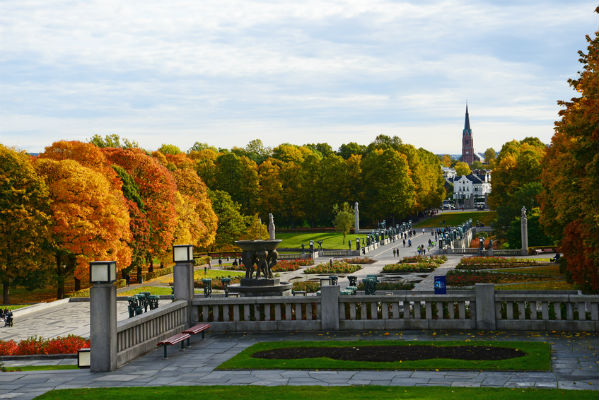Church beside a park in Oslo, Norway