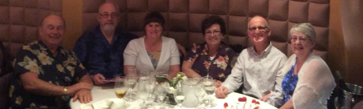 Susan Bright and Maryanne Lauro's reunion dinner on a Caribbean Cruise.