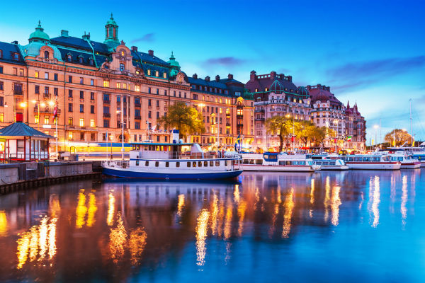 Riverside views in Stockholm, Sweden