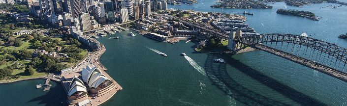 An aerial view of Sydney Harbour Bridge
