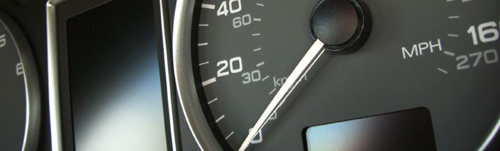 Speedometer in a car