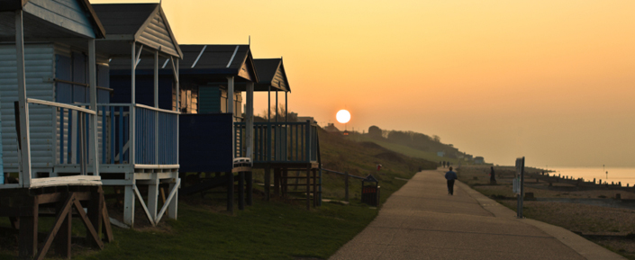 Sunset and Beach Huts