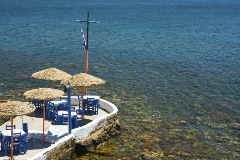 Beach restaurant Santorini