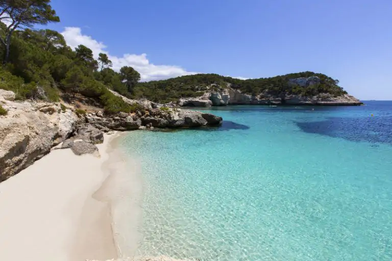 Sparkling blue waters on the Cala Mitjaneta in Majorca