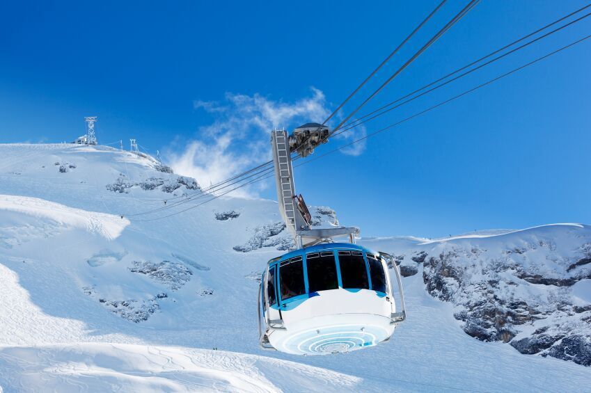 Cable car on the ski slopes