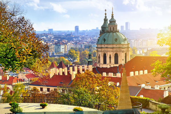 Cityscape of Prague in the Sun