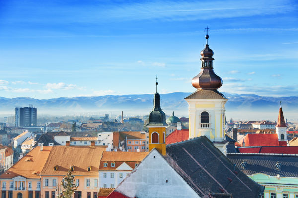Sibiu skyline in Romania