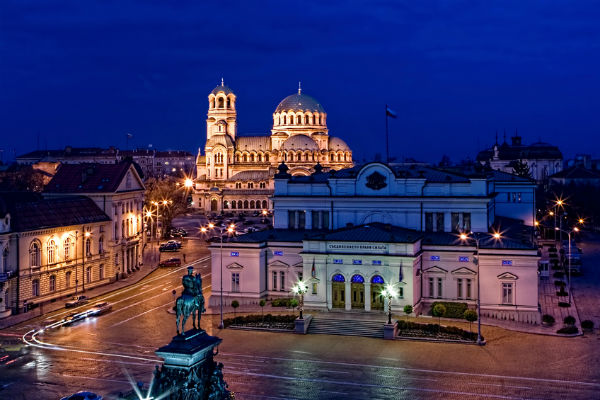Sofia, Bulgaria by night