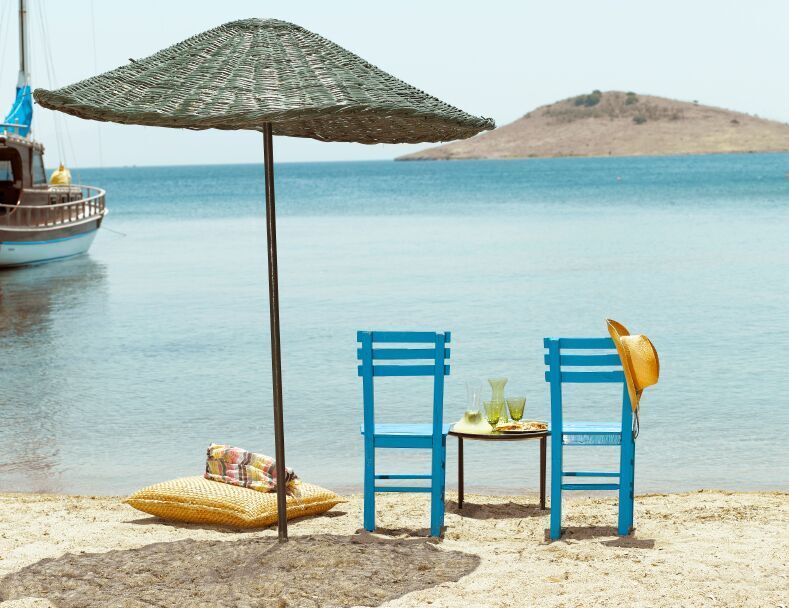Wooden Chairs on beach Bodrum