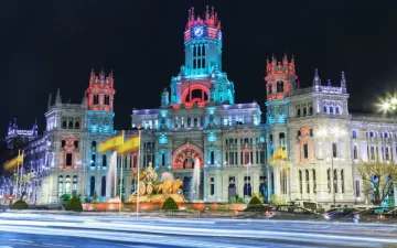 Cibeles square, Madrid, at Christmas