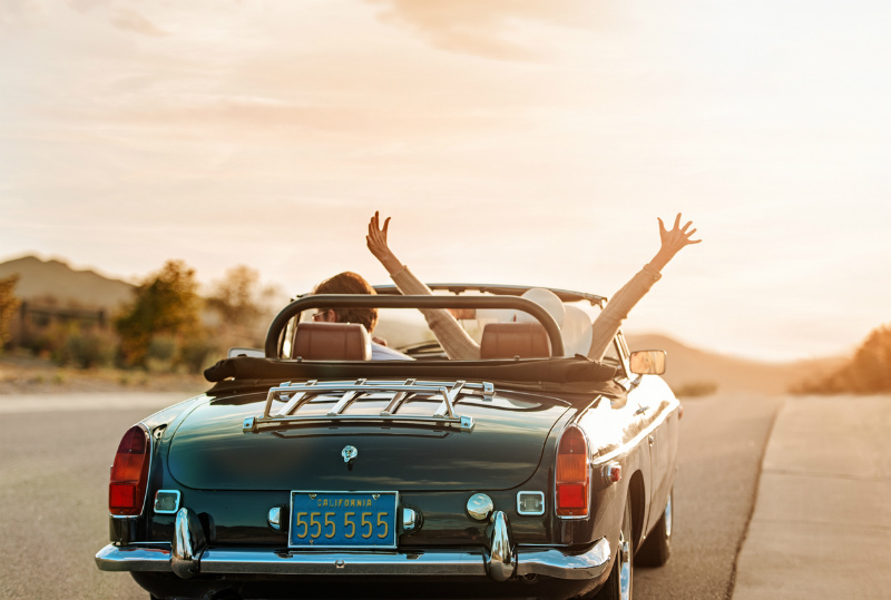 Couple on a road trip