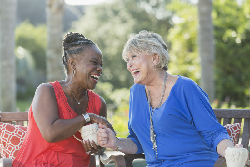 Senior women enjoying a laugh