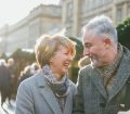 mature couple outdoors in the winter