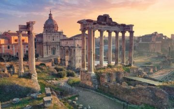 an image of a Roman forum in Rome
