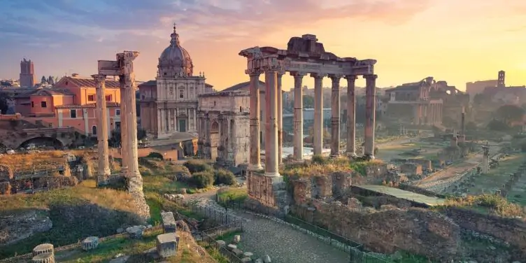 an image of a Roman forum in Rome