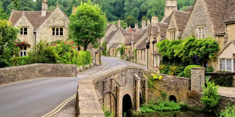 Cottages in Castle Combe village in the Cotswolds