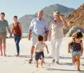 multi-generational family on the beach