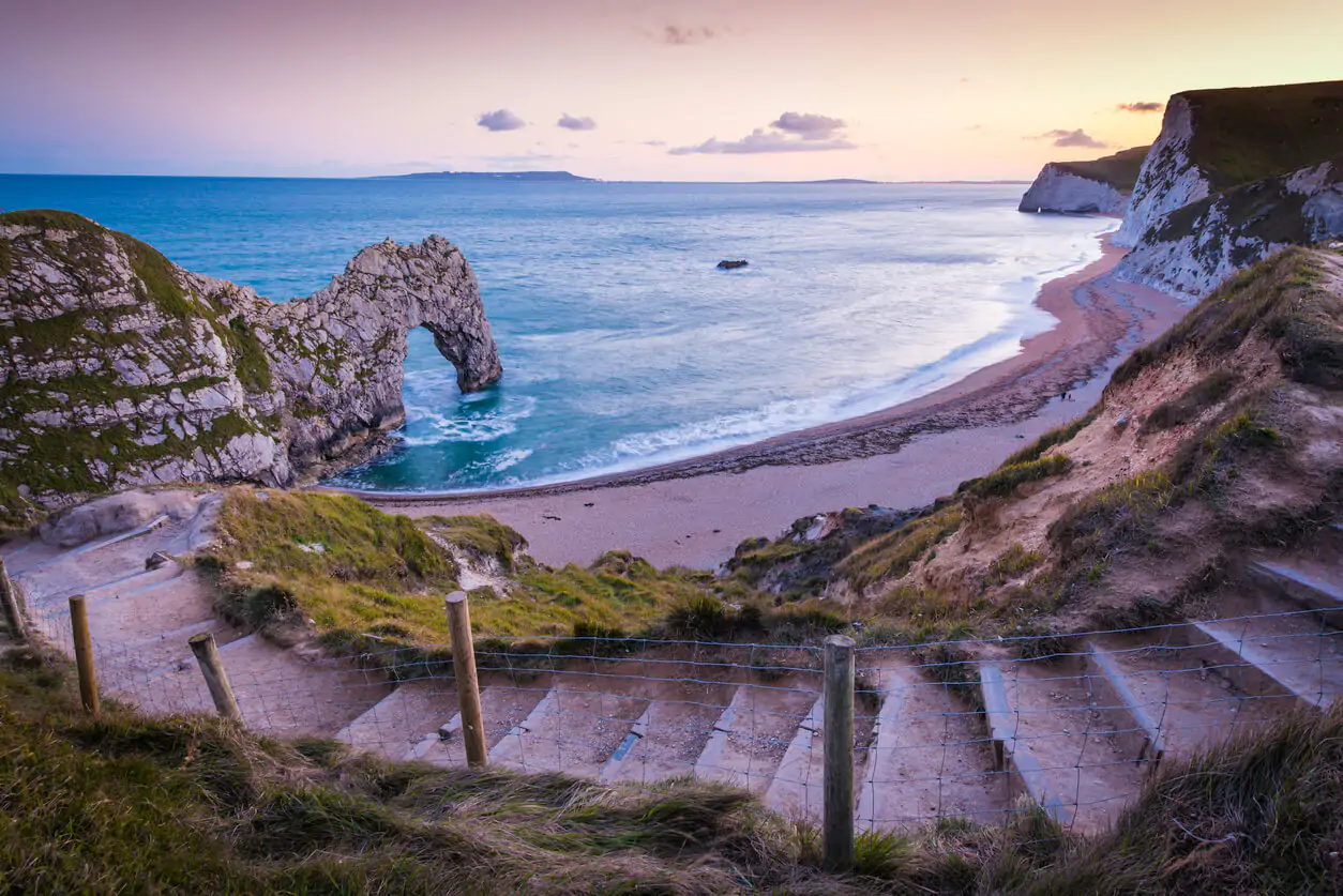 Steps down to Durdle Door